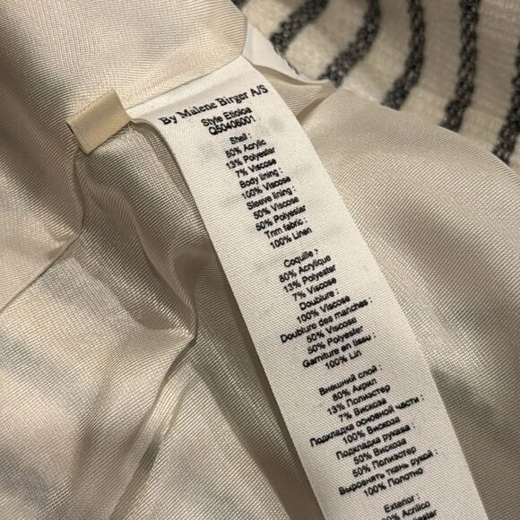 BY MALENE BIRGER New Looks Etioloa Blazer in Cream/Black/Navy 36 - Picture 8 of 9